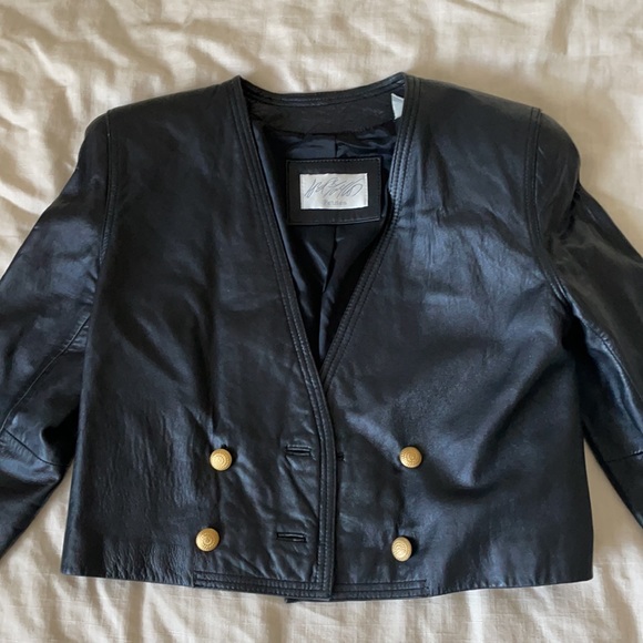 Lord & Taylor cropped leather jacket - Picture 12 of 14